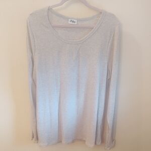The Pulse Boutique Ribbed Long Sleeve Top - Light Blush